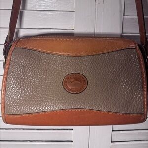 Vintage Dooney & Bourke Crossbody Taupe Brown Leather AWL Pebbled